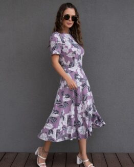 Фото вещи ISSA Plus Платье миди (14082_lilac) Женское, цвет - Сиреневый, материал - Полиэстер