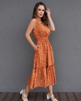 Фото вещи ISSA Plus Платье миди (14091_brown) Женское, цвет - Коричневый, материал - Полиэстер