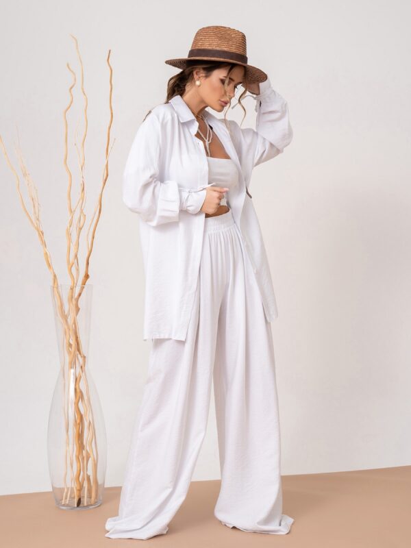 ISSA Plus Костюм (13886_white) Женское, цвет - Белый, материал - Лён Фото вещи ISSA Plus Костюм (13886_white) Женское, цвет - Белый, материал - Лён