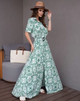 Фото вещи ISSA Plus Платье макси (14087_green) Женское, цвет - Зелёный, материал - Полиэстер