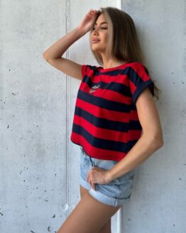 Фото вещи ISSA Plus Футболка (WN20-509_bluered) Женское, цвет - Синий, материал - Хлопок