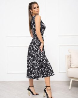 Фото вещи ISSA Plus Платье миди (13948_black) Женское, цвет - Чёрный, материал - Полиэстер