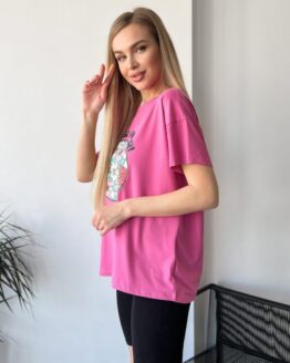 Фото вещи ISSA Plus Футболка (WN20-448_pink) Женское, цвет - Розовый, материал - Хлопок/вискоза