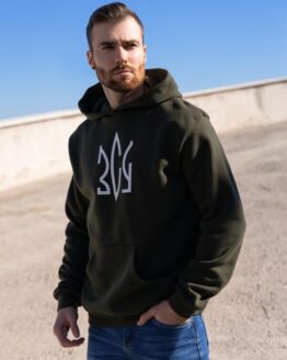 Фото вещи ISSA Plus Худи (GN-495_khaki) Мужское, цвет - Хаки, материал - Хлопок/полиэстер