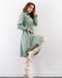 Фото вещи ISSA Plus Платье миди (SA-349_green) Женское цвет - Зелёный материал - Полиэстер