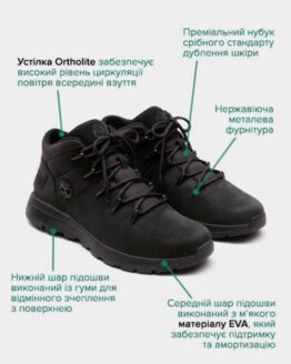 Фото вещи Timberland Field Trekker Euro Sprint Mid Hiker Ботинки (TF4078) Мужское, цвет - Чёрный, материал - Нубук