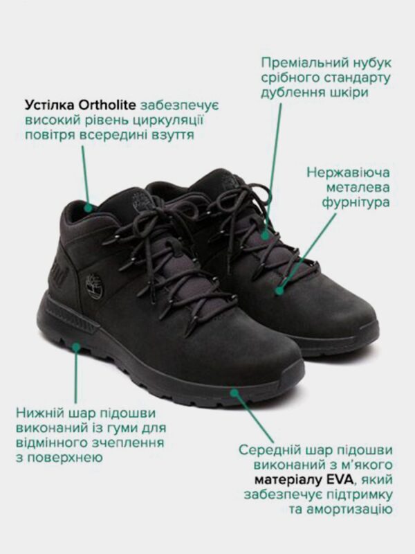 Timberland Field Trekker Euro Sprint Mid Hiker Ботинки (TF4078) Мужское, цвет - Чёрный, материал - Нубук Фото вещи Timberland Field Trekker Euro Sprint Mid Hiker Ботинки (TF4078) Мужское, цвет - Чёрный, материал - Нубук