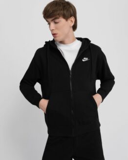 Фото вещи NIKE Sportswear Club Fleece Кофта спортивная (6T100) Мужское цвет - Чёрный материал - Хлопок