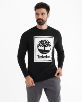 Фото вещи Timberland Stack Logo Лонгслив (TH6981) Мужское цвет - Чёрный материал - Хлопок