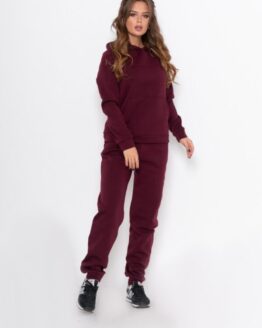 Фото вещи ISSA Plus Спортивный костюм (11088B_burgundy) Женское, цвет - Бордовый, материал - Хлопок