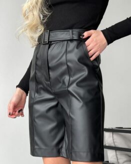 Фото вещи ISSA Plus Шорты (13720_black) Женское, цвет - Чёрный, материал - Искусственная кожа/текстиль