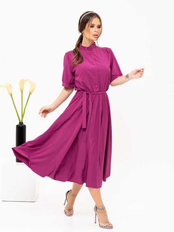 ISSA Plus Платье миди (13909_purple) Женское, цвет - Фиолетовый, материал - Полиэстер Фото вещи ISSA Plus Платье миди (13909_purple) Женское, цвет - Фиолетовый, материал - Полиэстер