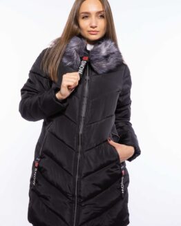 Фото вещи Женская удлиненная куртка 120PSKL9610 (Темно-синий)(L)