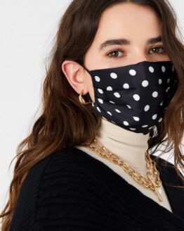 Фото вещи Женская черная шелковая защитная маска Mono Dot Silk Face Черный ONESIZE Accessorize 187073